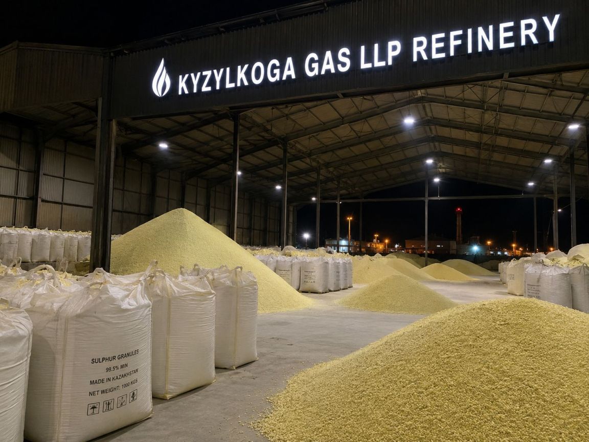sulphur granules pile