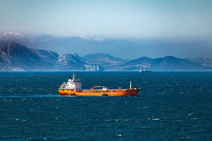 Oil tanker at sea